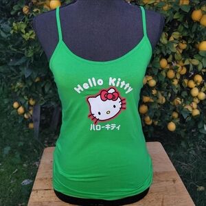 NWT Hello Kitty Bright Green Cami Tank Top Anna Brand